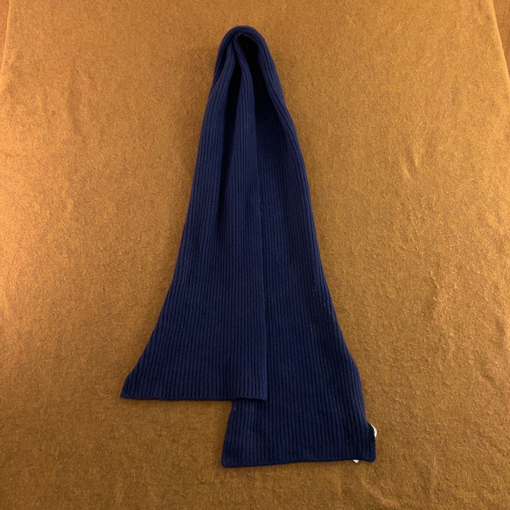 Gap Unisex OS Navy Blue Ribbed Knit Cotton Blend Winter Scarf New